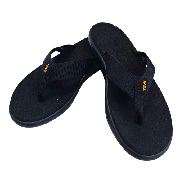Teva Shoes - Teva Women’s Sz 9 Black Voya Flip Flop Sandals Cushioned Flats